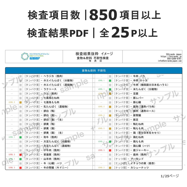 【人用】アレミッケ / 不耐性検査850項目＋